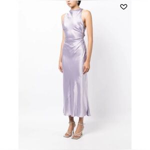 REFORMATION Cassette criss-cross strap silk dress in lavender purple. Size 2.